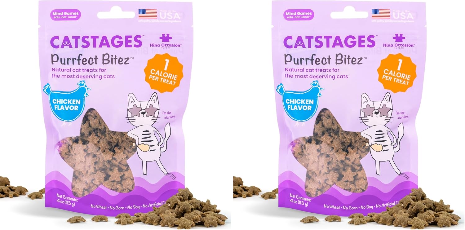 Catstages-by-Nina-Ottosson-Purrfect-Bitez-Natural-Crunchy-Cat-Treats-for-Puzzles,-Toys,-Feeders,-24