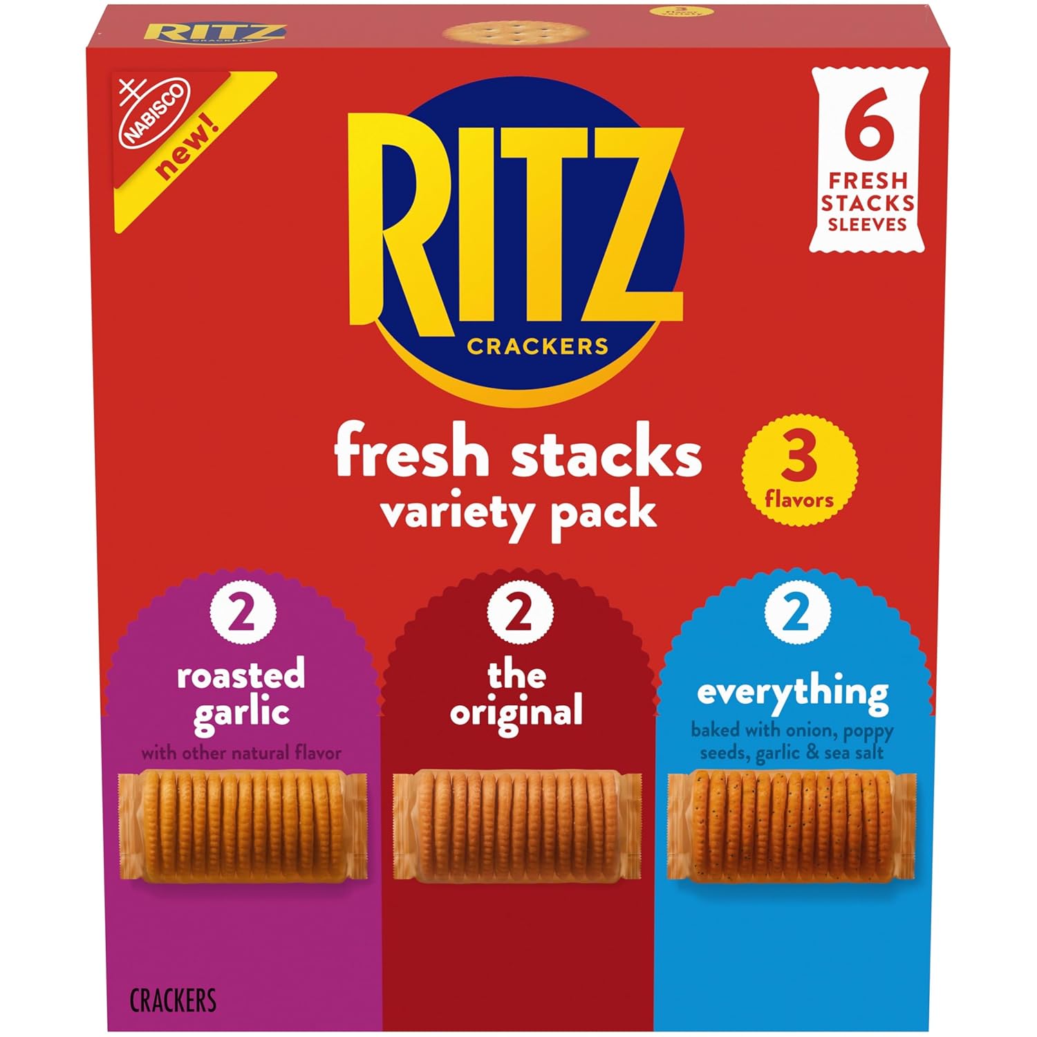 RITZ-Fresh-Stacks-Crackers-Variety-Pack,-3-Flavors,-6-Multi-Snack--Packs-|-Original,-and-1943
