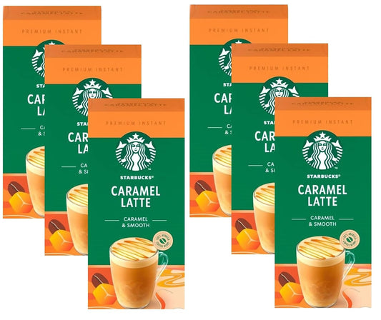 Starbucks-Caramel-Latte-Café-instantáneo-Premium,-5-bolsitas-(paquete-de-6,-301024