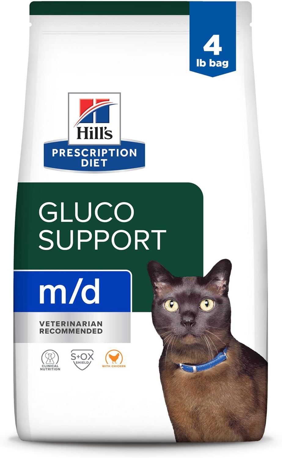 Hill's-Prescription-Diet-m/d-GlucoSupport-Dry-Cat-Food,-Chicken,-4-lb.-Bag--1247