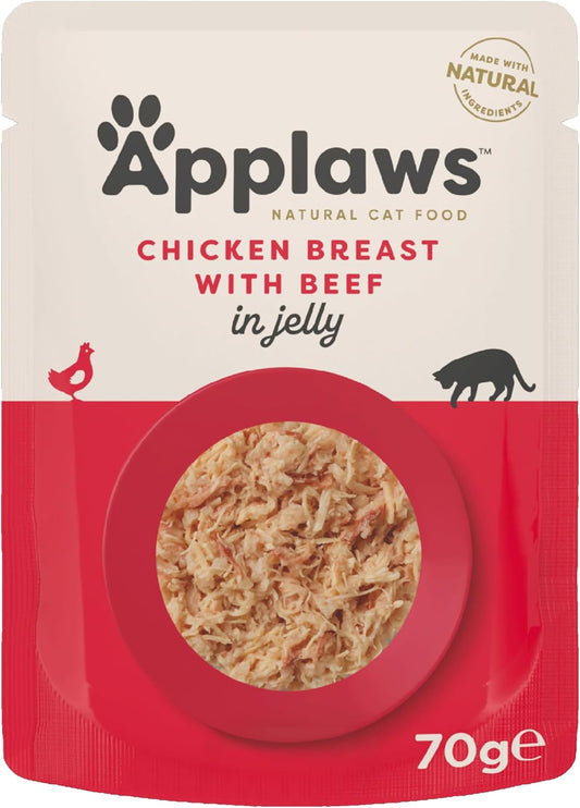 Applaws-Cat-Pouch-Chicken-with-Beef-in-Jelly,-70-g,-Pack-16----156