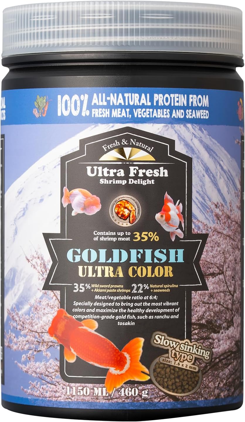 Ultra-Fresh-Sinking-Goldfish-Food,-Color-Enhancing,-Balanced-Diet,-All-Natural-Clear-Formula,-Si944