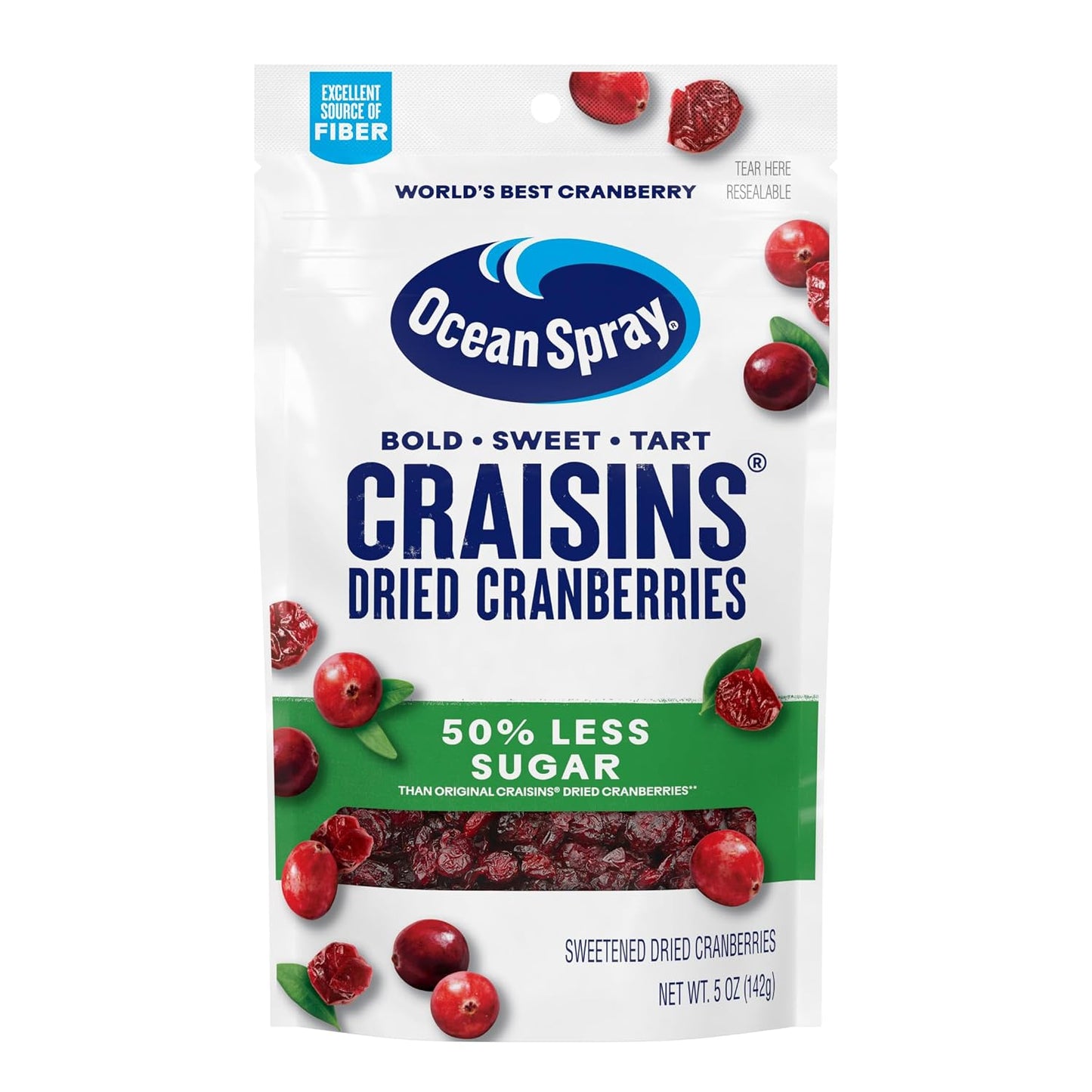 Ocean-Spray®-Craisins®,-0.5-Less-Sugar-Dried-Cranberries,-Dried-Fruit,-5--Oz-Pouch---1950