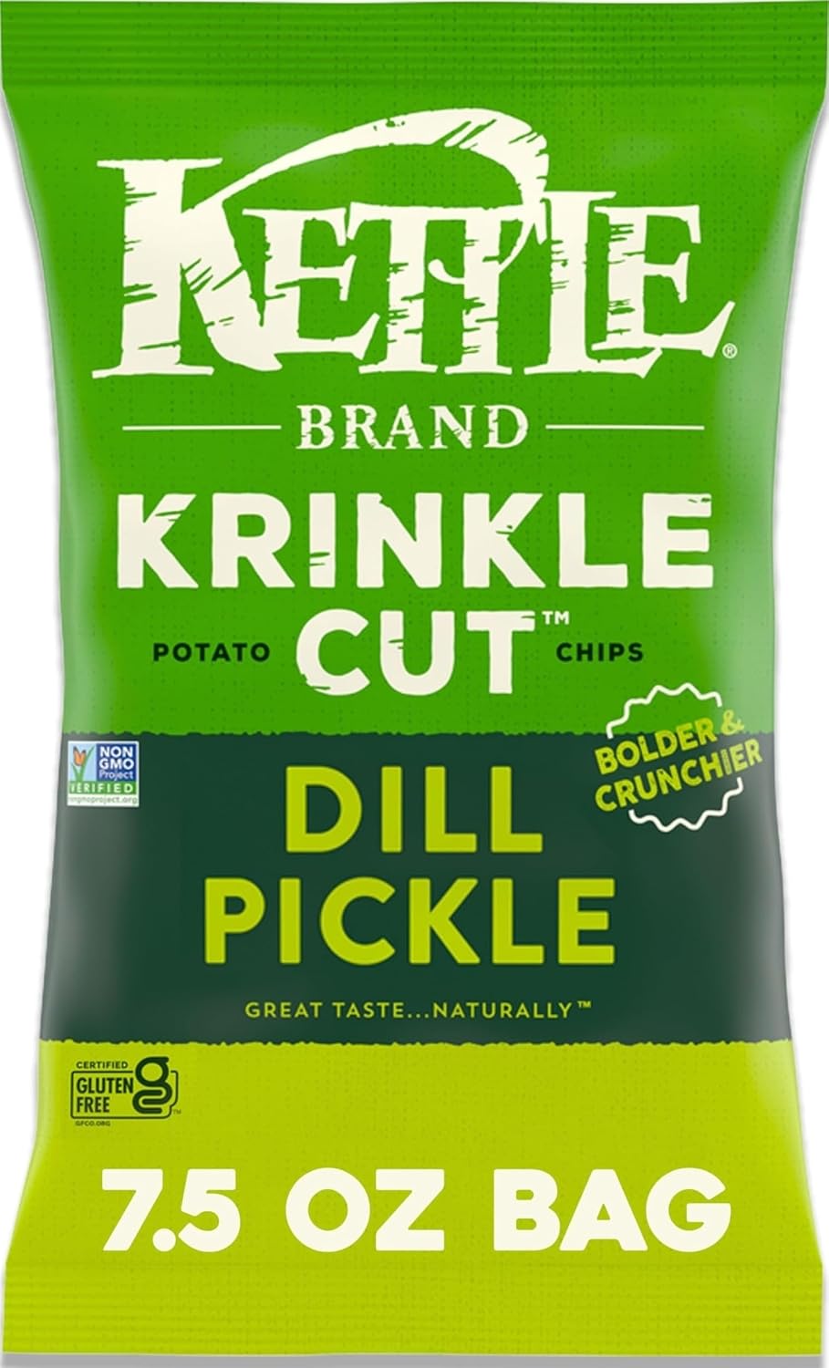 Kettle-Brand-Potato-Chips,-Krinkle-Cut,-Dill-Pickle-Kettle-Chips,-7.5--Oz----2292