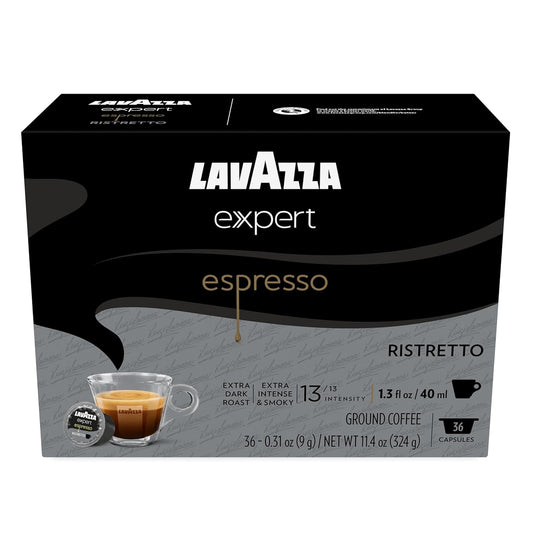 Lavazza-Expert-Espresso-Ristretto-Capsules,-tostado-extra-oscuro,-mezcla-de-arábica-Robusta,2733