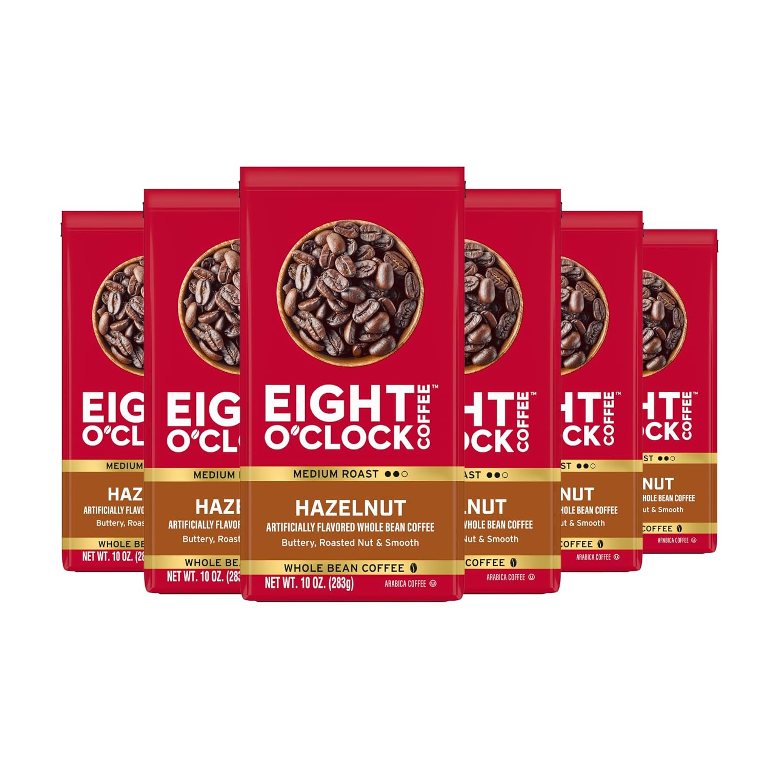 Eight-O'Clock-Coffee-Hazelnut,-Medium-Roast-Whole-Bean-Coffee,-Buttery,-Smooth-&-Nutty,-2031