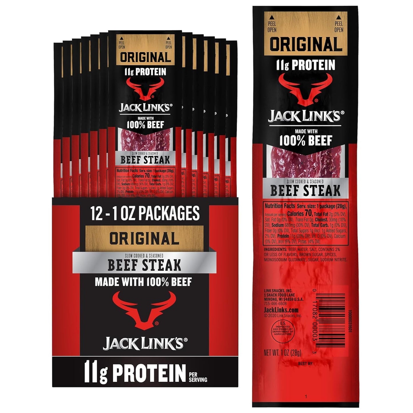 Jack-Link’s-Premium-Cuts-Beef-Steak,-Original,-1-oz.,-12-Count--–-Great-Protein-11g-1152
