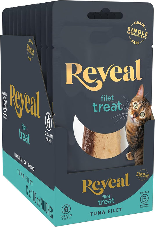 Reveal-Whole-Tuna-Loin-Cat-Treats-12-Pack,-Single-Ingredient,-Grain-Free,-High-Protein,-484