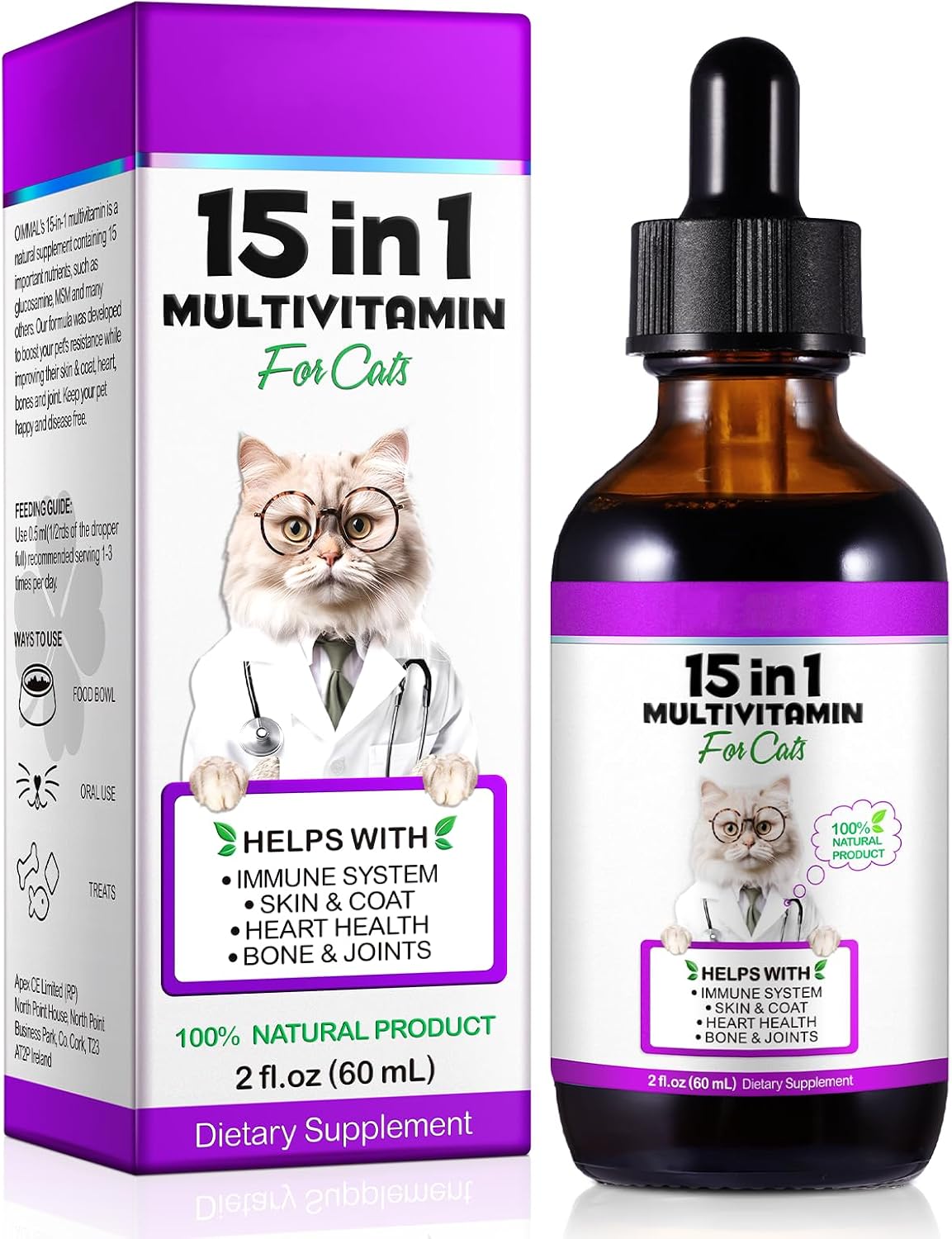 Cat-Multivitamin-Drops---15-in-1-Vitamin-Supplement-for-Immune-Support,-Heart,-1402