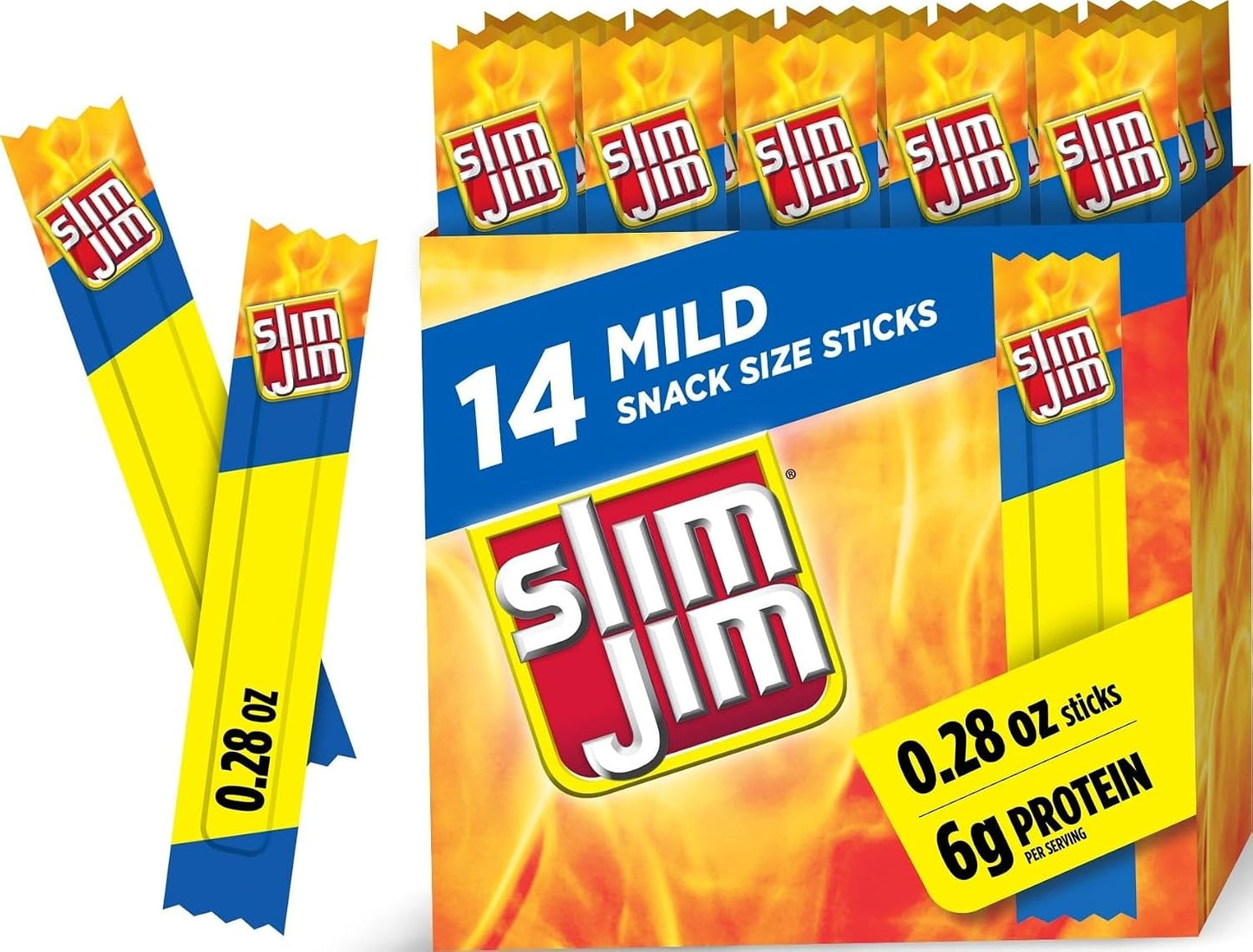 Slim-Jim-Smoked-Jerky-Snack-Sticks,-Mild-Flavor,-0.28-oz.,-14-ct------2197