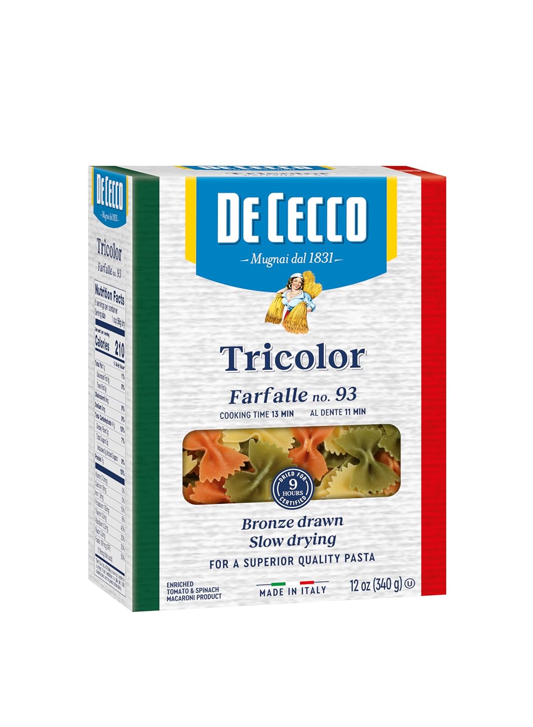 De-Cecco-Tri-Color-Pasta,-Farfalle-No.93,-12-793