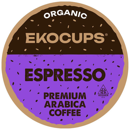 EKOCUPS-Organic-Espresso-Roast-Coffee-Pods,-Extra-0.3-More-Coffee-Per-Cup,-Artisan-1974