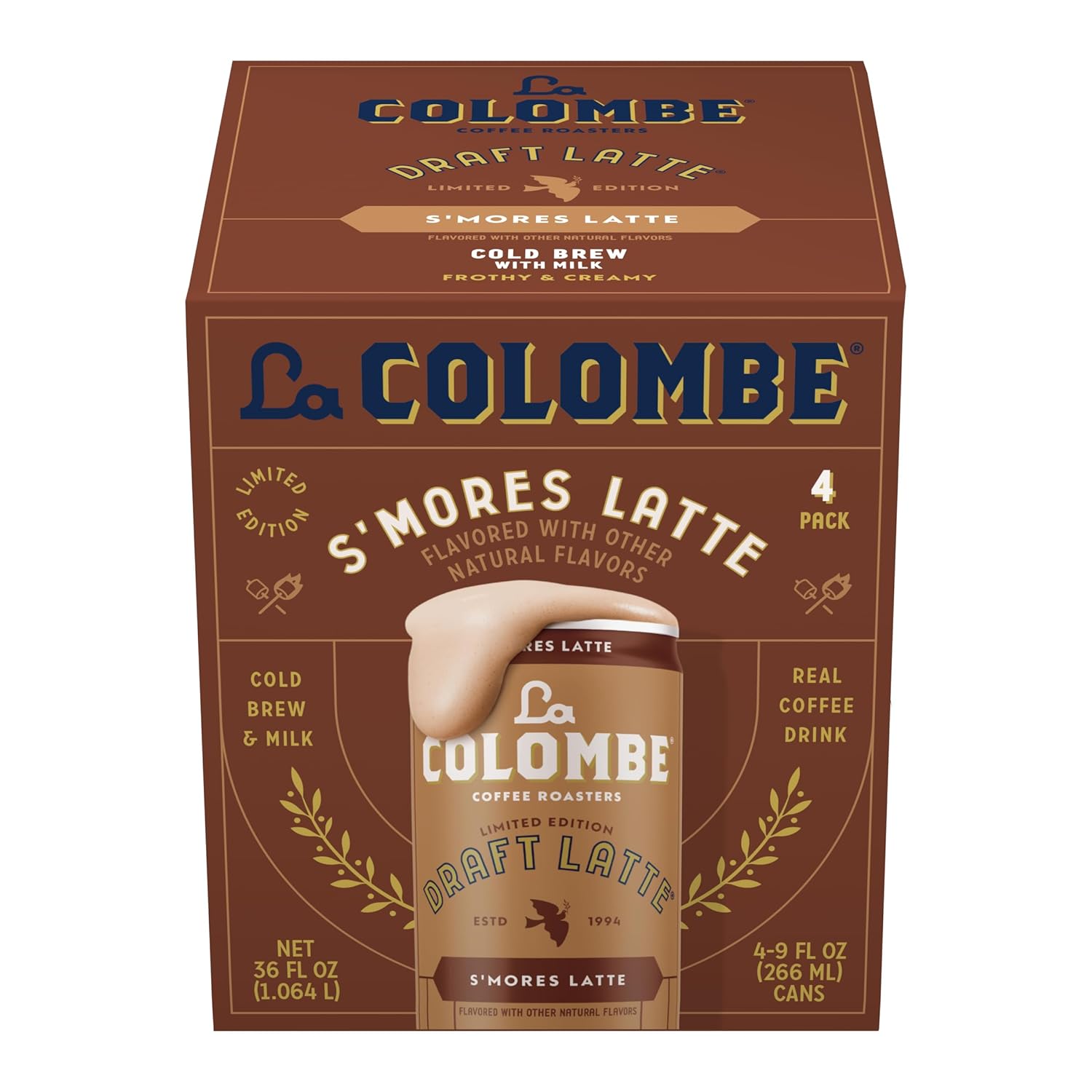 La-Colombe-Café,-S'mores-Cold-Brew-Draft-Latte,-latas-de-9-líquidas,2957