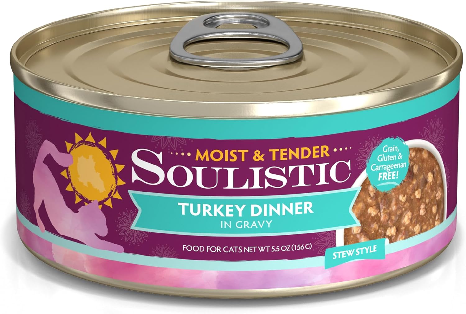 Soulistic-Moist-and-Tender,-Turkey-Dinner-in-Gravy,-5.5oz-Can,-Pack-8----406