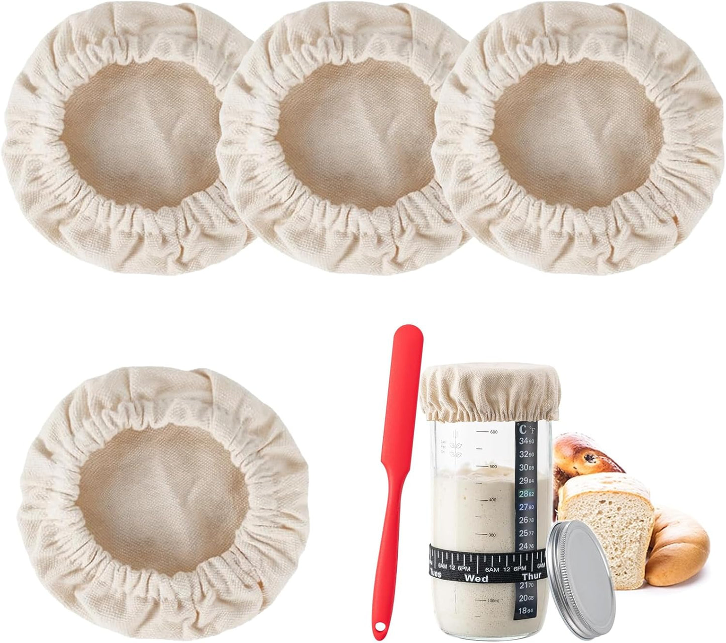 Handmade-Cotton-Cloth-Covers---4pc-Reusable-Sourdough-Jar-Cover,-Fits-Jars-Inch---1885