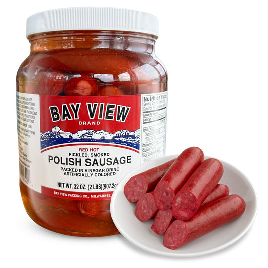 Bay-View-Smoked-Pickled-Polish-Sausage,-Gluten-Free,-Hot,-Pack-of-1,-32oz-449