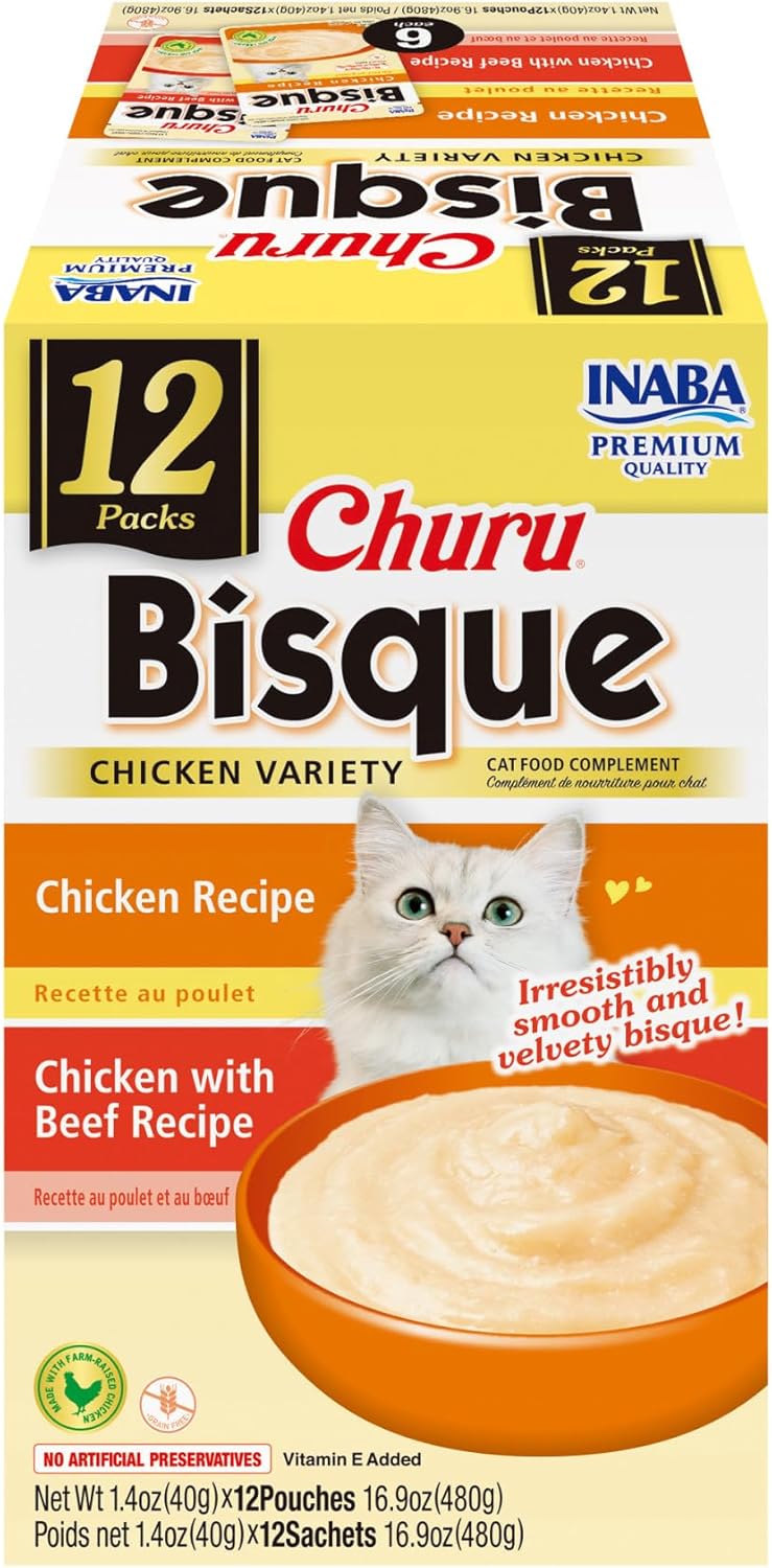 INABA-Churu-Bisque-for-Cats,-Creamy-Lickable-Purée-Side-Dish-with-Vitamin-E,-1.4-343