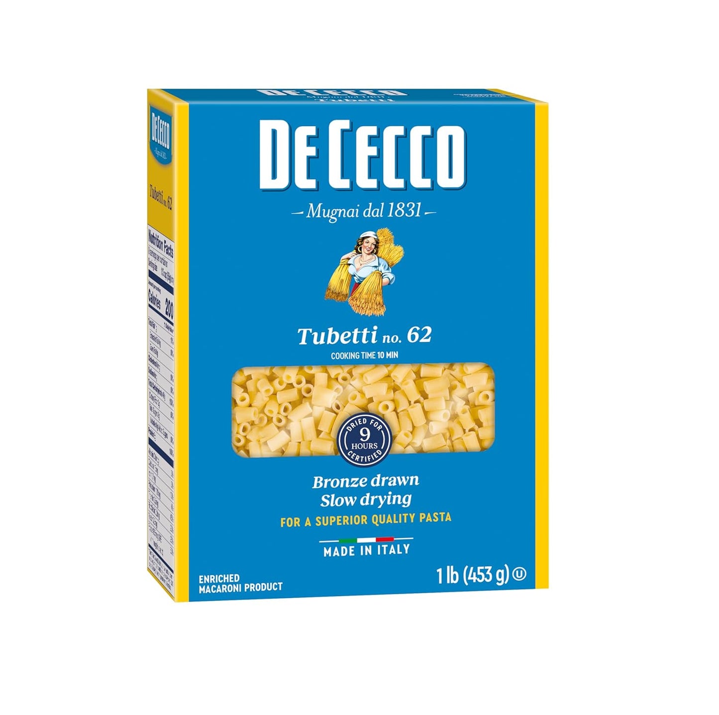 De-Cecco-Pasta,-Tubetti-No.62,-Made-in-Italy,-1697