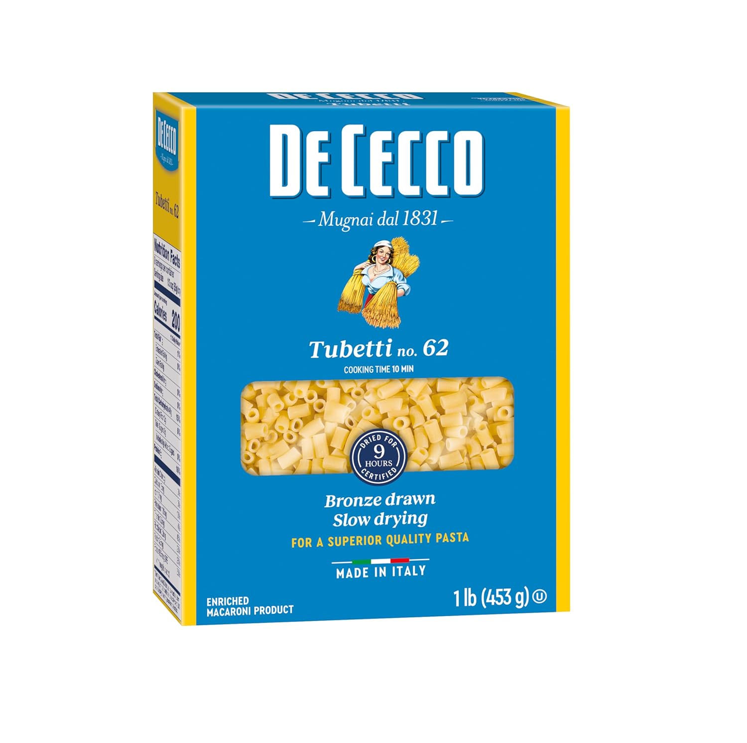 De-Cecco-Pasta,-Tubetti-No.62,-Made-in-Italy,-1697