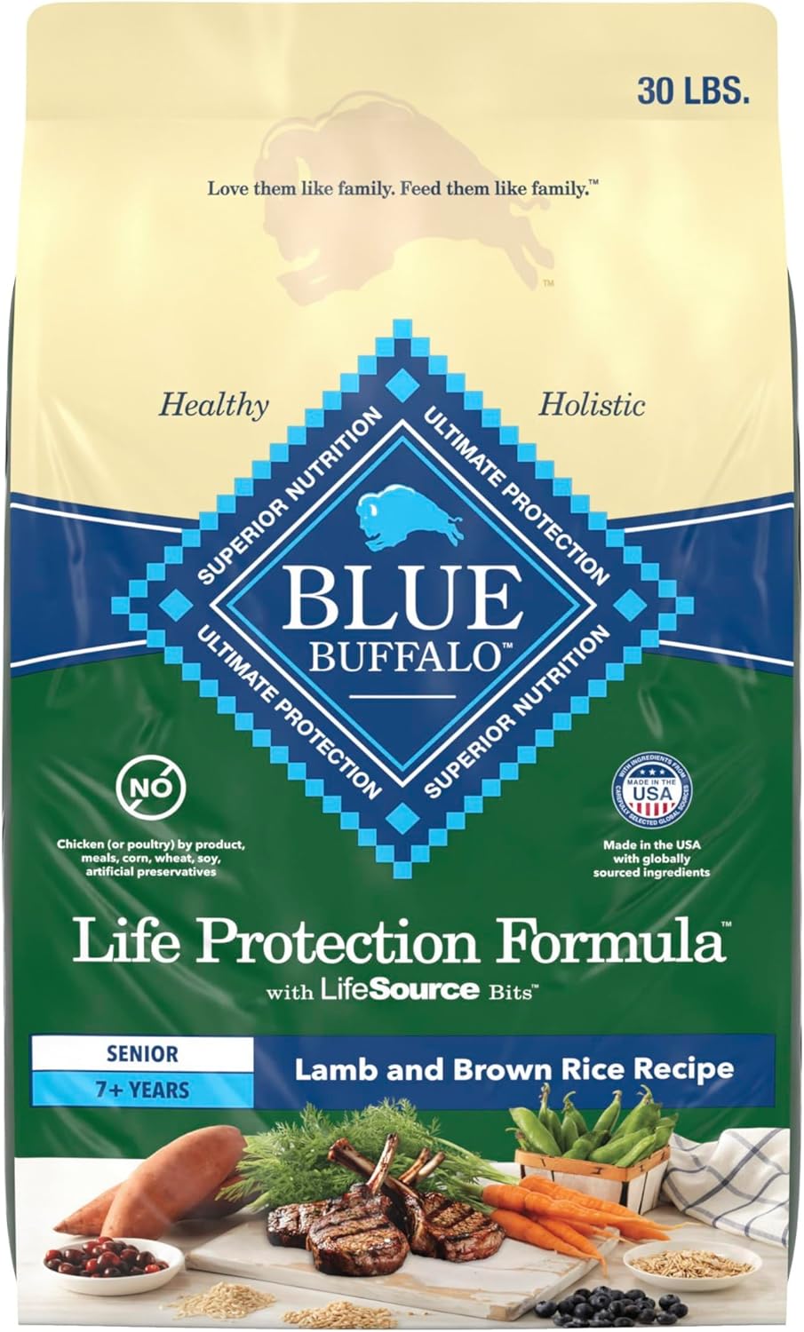 Blue-Buffalo-Life-Protection-Formula-with-LifeSource-Bits,-Senior-7+-Dry-Dog-Food,-1307
