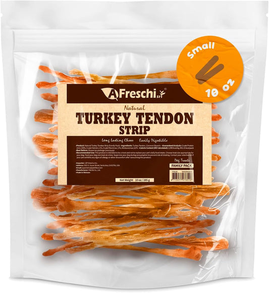 Afreschi-Turkey-Tendon-Dog-Treats,-10-oz-Strip,-3076
