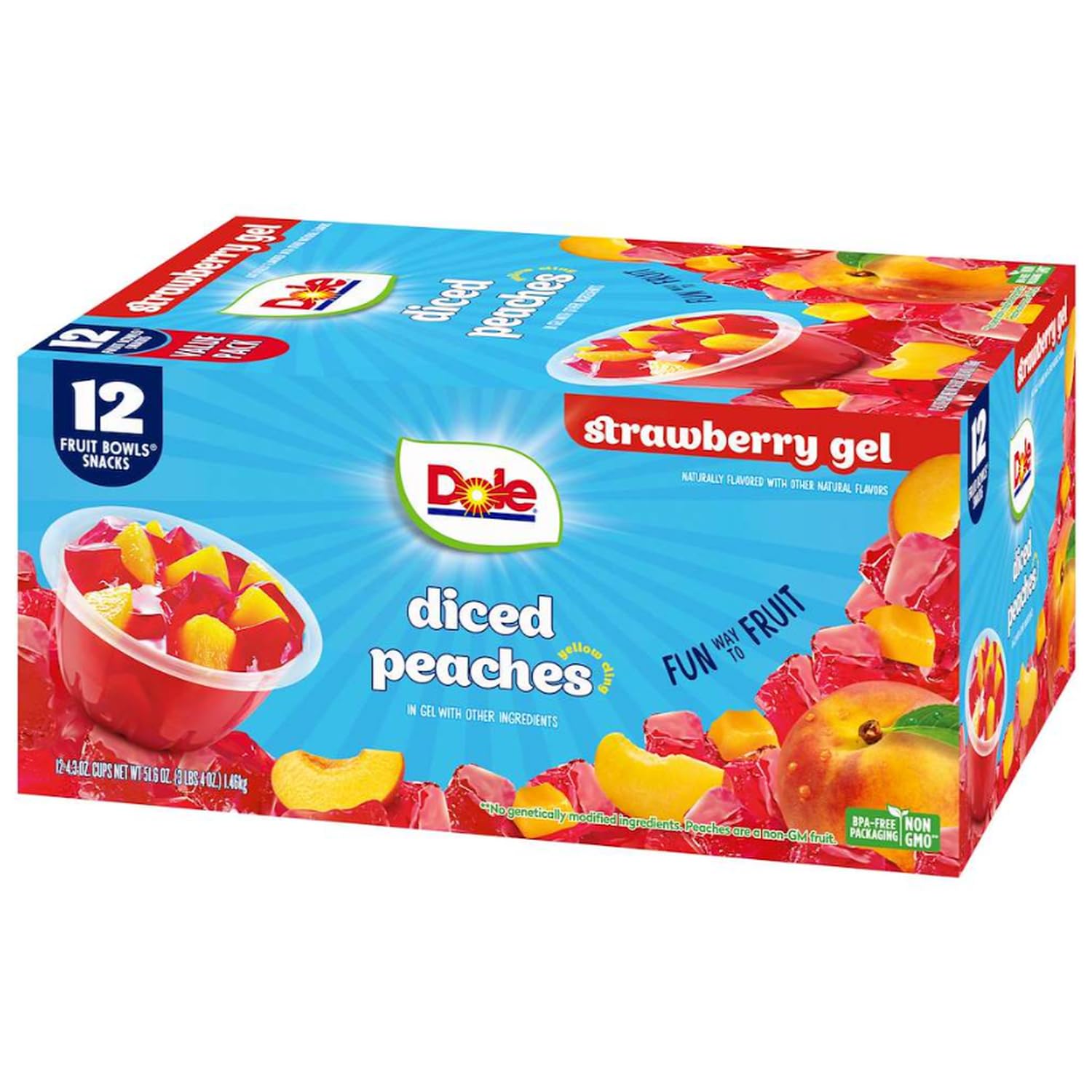 Dole-Fruit-Bowls-Peaches-in-Strawberry-Flavored-Gel-Snacks,-4.3oz-12--Total-Cups,-Gluten-Dairy-1748