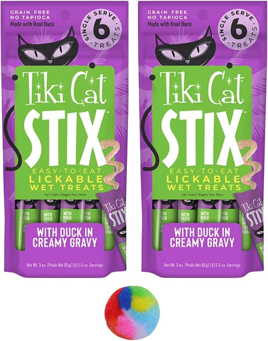 Tiki-Cat-Stix-Wet-Treats,-Grain-Free-Lickable-Smooth-Mousse-Blend-with-Duck-in-82