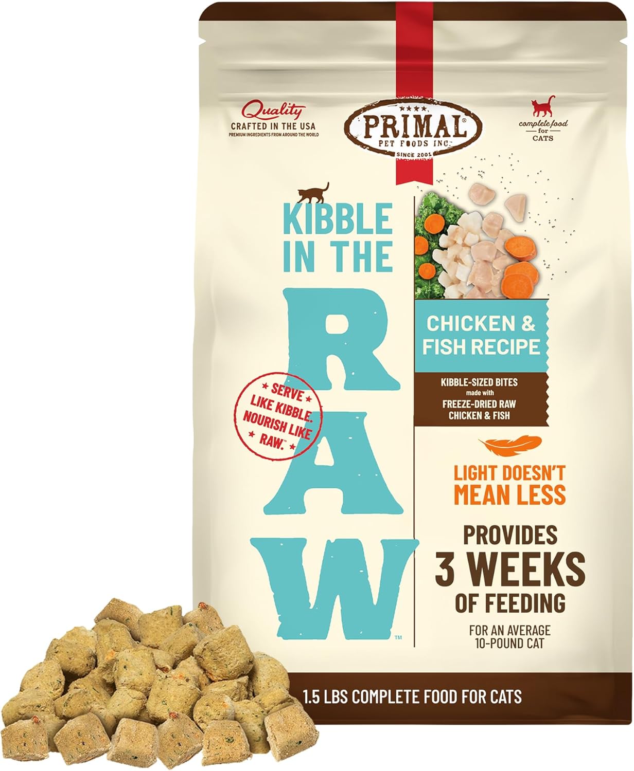 Primal-Kibble-in-The-Raw,-Freeze-Dried-Cat-Food,-Chicken-&-Scoop-Serve,-with1166
