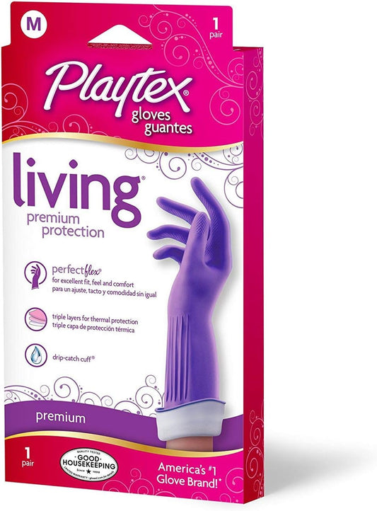 Playtex-Living-Reuseable-Rubber-Cleaning-Gloves-(Medium,-3-Pairs),-Premium-3569
