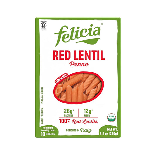 Felicia-Gluten-Free-Pasta,-Red-Lentil-Penne,-26G-Protein-Serving,-658