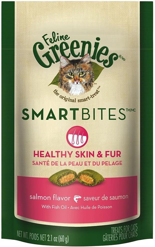Greenies-Feline-SMARTBITES-Skin-&-Fur-Salmon-2.1oz---Six--6-Packages---101