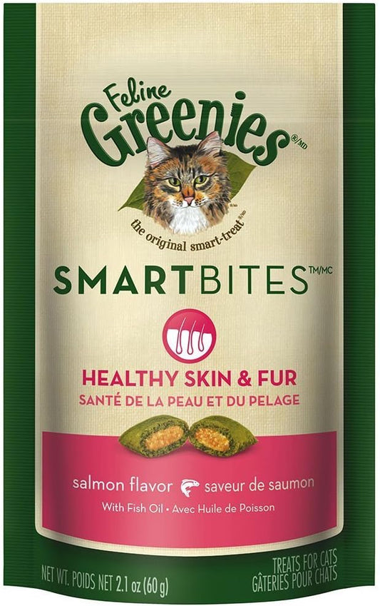 Greenies-Feline-SMARTBITES-Skin-&-Fur-Salmon-2.1oz---Six--6-Packages---101