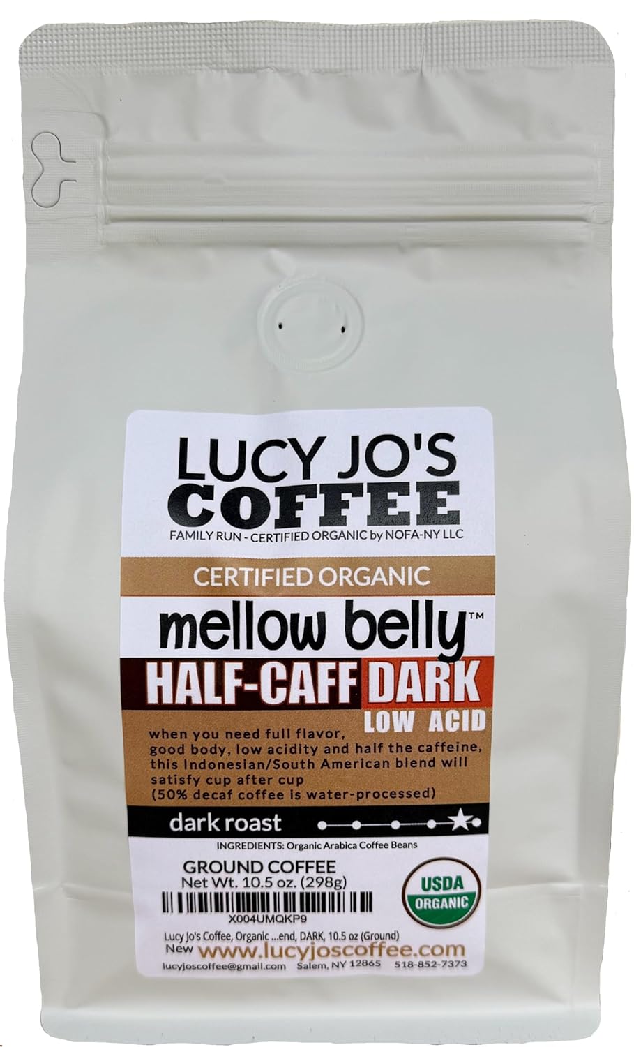 Lucy-Jo's-Coffee,-Organic-Mellow-Belly-Half-Caff-Low-Acid-Blend,-DARK,-10.5-oz-1081