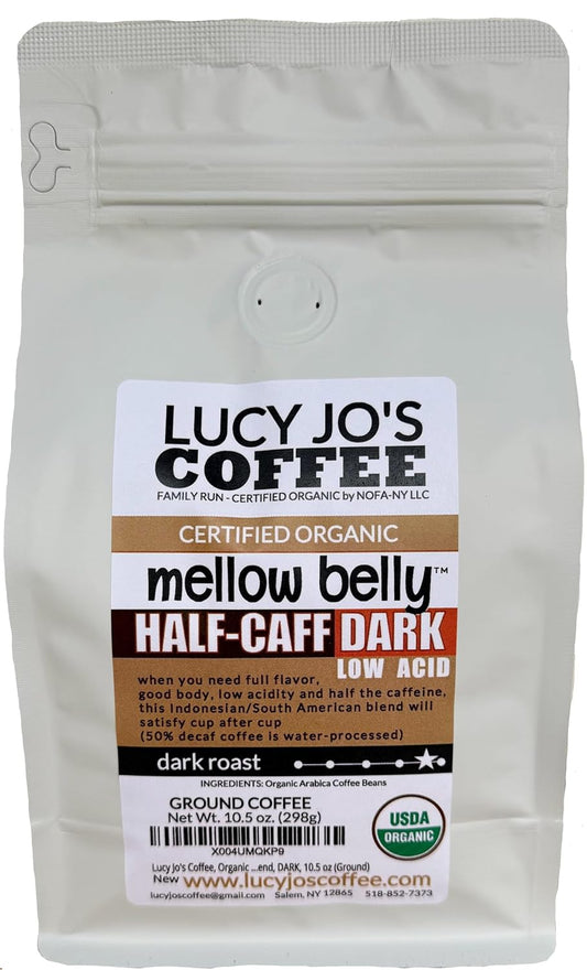 Lucy-Jo's-Coffee,-Organic-Mellow-Belly-Half-Caff-Low-Acid-Blend,-DARK,-10.5-oz-1081