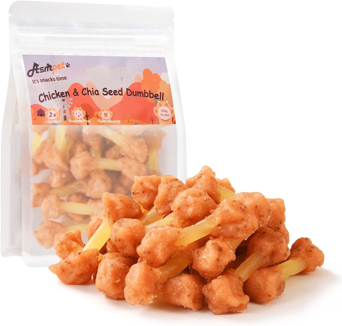 ASMPET-Dog-Treats-Chews,-Chicken-Wrapped-Cod-Dumbbell,-Rawhide-Free-&-Free-1044