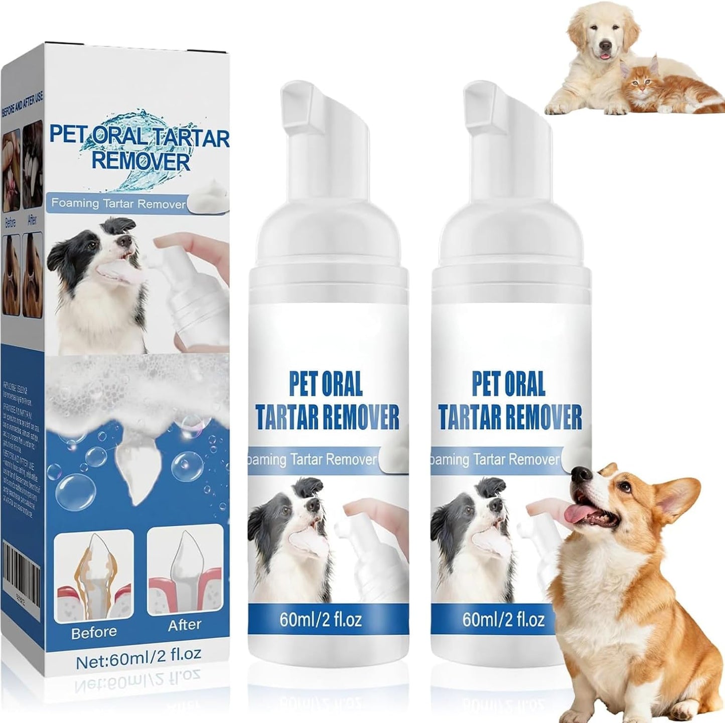 2Pcs-Pet-Oral-Tartar-Remover-Spray,Pets-Oral-Tartars-Removers-Foaming-Tartars,Natural-Plant-Formula,-1449
