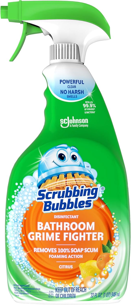 Scrubbing-Bubbles-Bathroom-and-Shower-Cleaner-Disinfectant-Spray,-Bathroom-Grime-Fighter,-Citrus-Scent,-32oz---1902