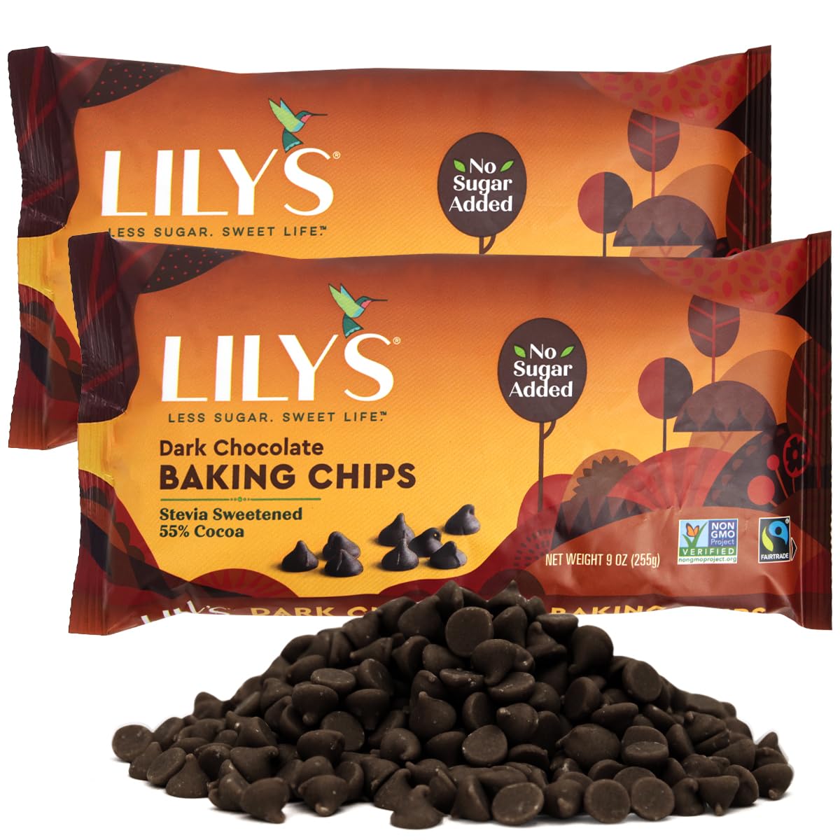 Sugar-Free-Dark-Chocolate-Chips-for-Baking,-2-Bags-of-Lily's-Baking-Chips-Each,-Baking-1594