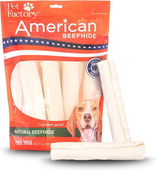 Pet-Factory-American-Beefhide-8-9"-Rolls-Dog-Chew-Treats---Natural-8-221