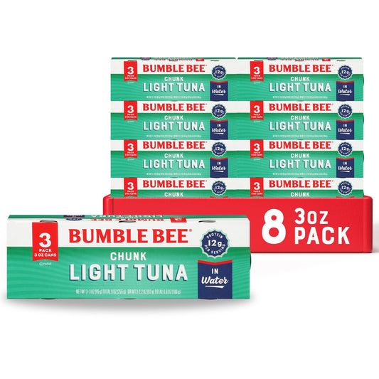 Bumble-Bee-Chunk-Light-Tuna-In-Water,-3-oz-Cans-(8-Packs-of-602