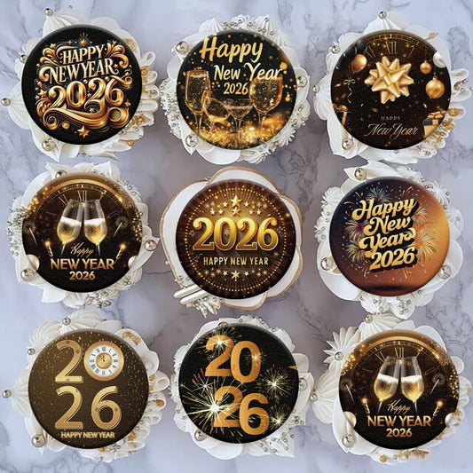 Fyeoxle-36PCS-Edible-2026-Happy-New-Year-Cupcake-Toppers-Wafer-Paper-Hello-Cupcake-Black-694