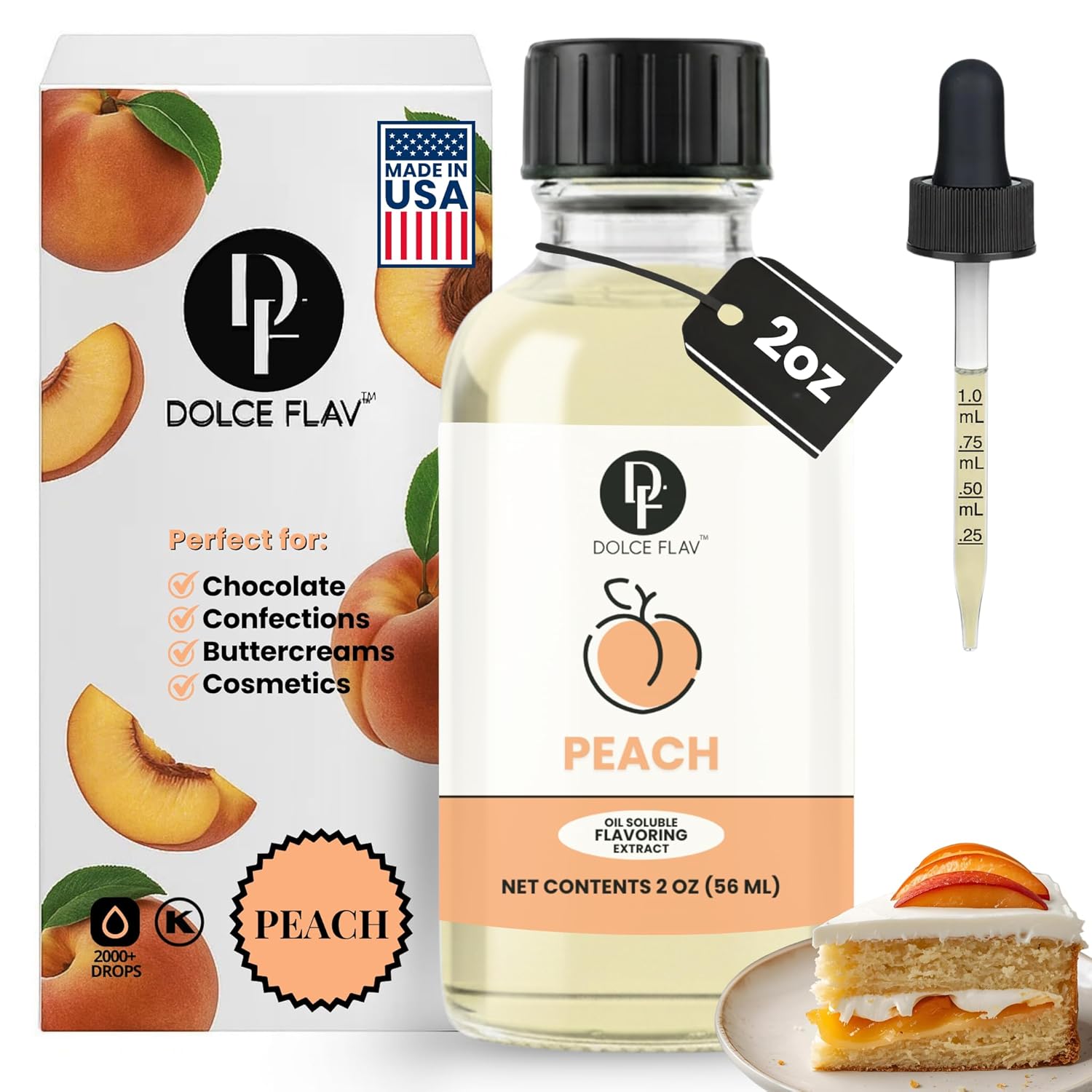 Dolce-Flav-Peach-Extract-–-2-Ounce-Oil-Soluble-Kosher,-Sugar-Free,-Concentrated-Juicy-Flavoring-Baking,-642