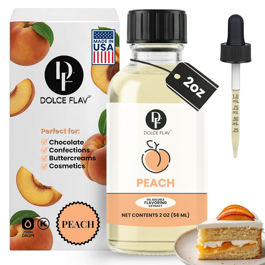 Dolce-Flav-Peach-Extract-–-2-Ounce-Oil-Soluble-Kosher,-Sugar-Free,-Concentrated-Juicy-Flavoring-Baking,-642