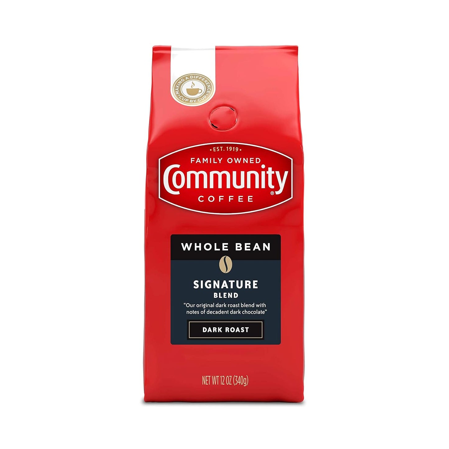 Community-Coffee-Signature-Blend-Whole-Bean-Coffee,-Dark-Roast,-12-oz-Bag-(Pack-2555