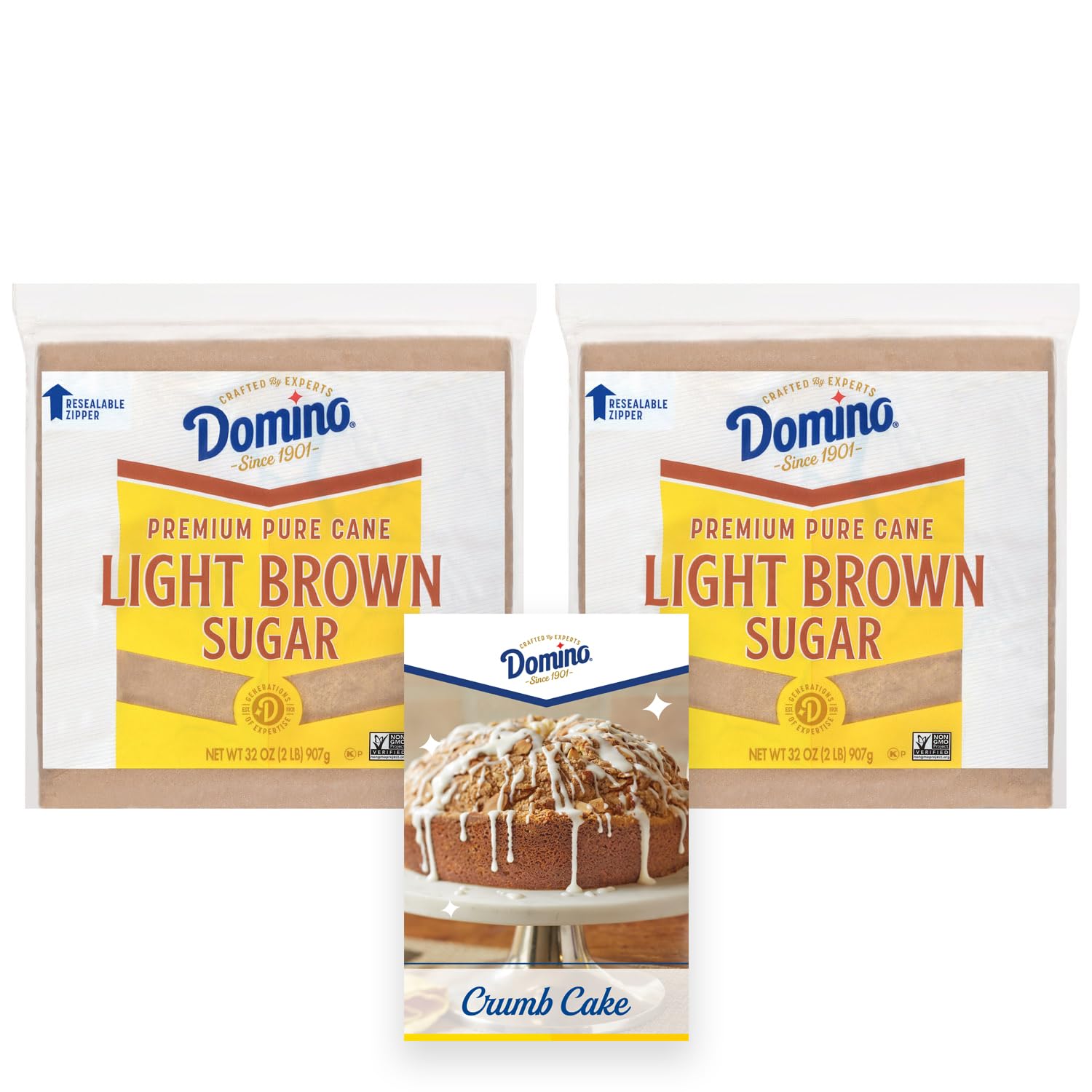 Domino®-Light-Brown-Sugar,-2-lb-Zipper-Bag-(2-Pack)---Ideal-Sugar-Baking-Desserts-1709