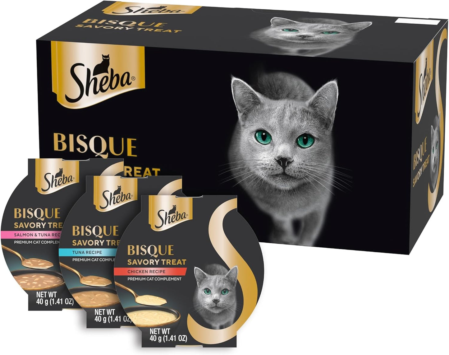 Sheba-Bisque-Lickable-Cat-Treats-&-Cat-Food-Toppers,-Chicken,-Tuna-Salmon-1.4-Bowls,1131