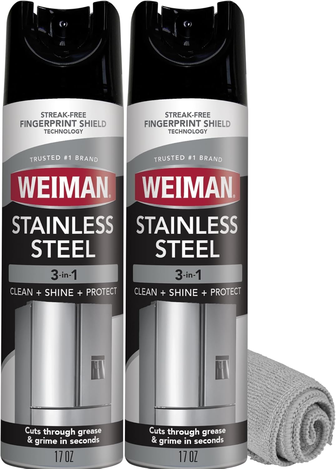 Weiman-Stainless-Steel-Cleaner-&-Polish,-2-Pack-Aerosol,-Anti-Fingerprint-Spray-Stainless-Steel-Cloth,-1425