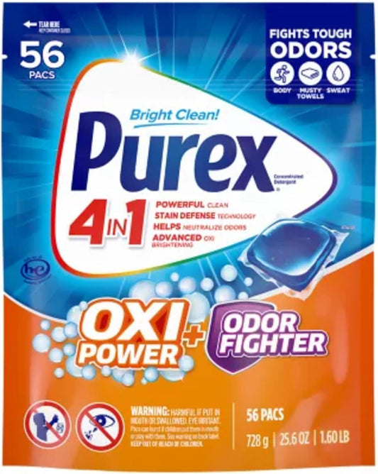 Purex-4-in-1-Oxi-Power-+-Odor-Fighter-Laundry-Detergent-Pacs,-3627