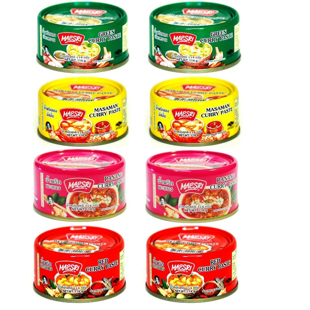 Maesri-Variety-Curry-Paste-8pk--2-Green,--2-Red,--2-Masaman,-&-1920