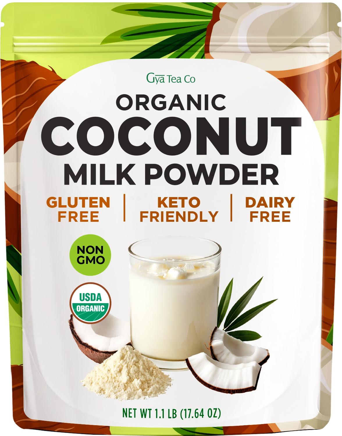 Gya-Tea-Co-USDA-Organic-Coconut-Milk-Powder-1.1lb-(17.64-Oz)---Smoothly,-Keto-Friendly-1360